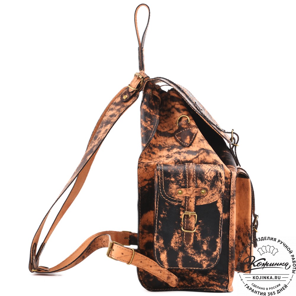  Кожаный рюкзак "Патриот" (старение рыжий)